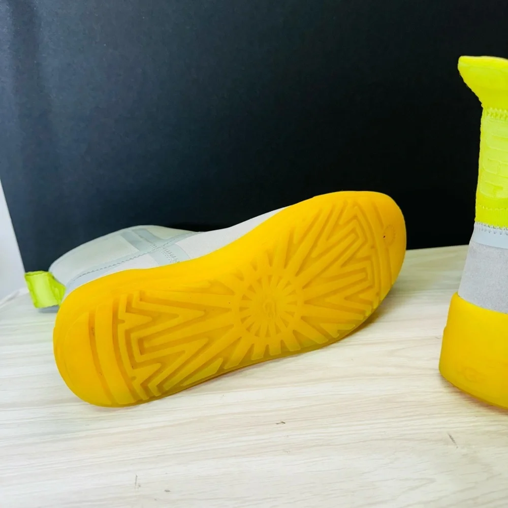 UGG Women’s Classic Tech Mini Waterproof Boots - Yellow Gray - US size 6